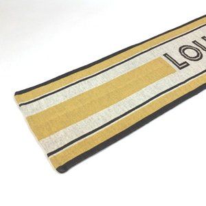 LOUIS VUITTON Border stripe logo Scarf wool Brown x yellow